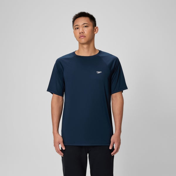speedo Men's Easy Short Sleeve Rashguard Navy