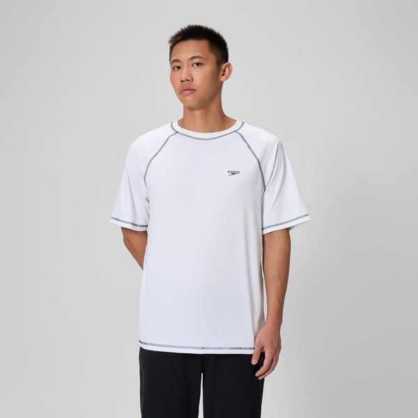 speedo Men's Easy Short Sleeve Rashguard White
