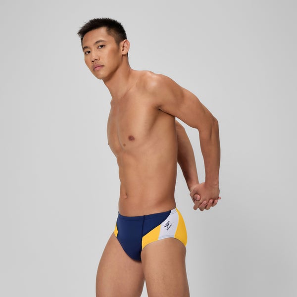 Speedo Men's Edge Splice Brief Navy/Gold