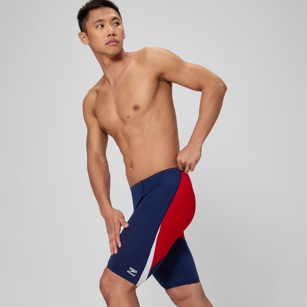Speedo Men's Edge Splice Jammer Navy/Red