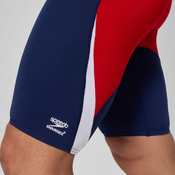 Speedo Men's Edge Splice Jammer Navy/Red