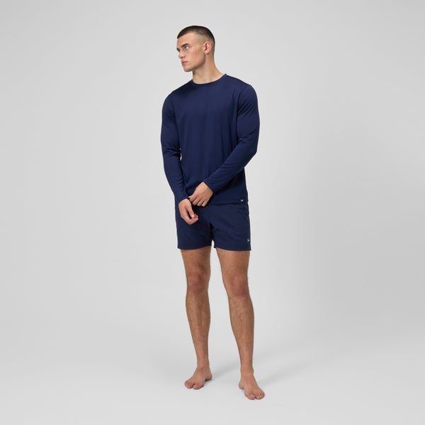 Speedo Men's Graphic Long Sleeve Rashguard Navy