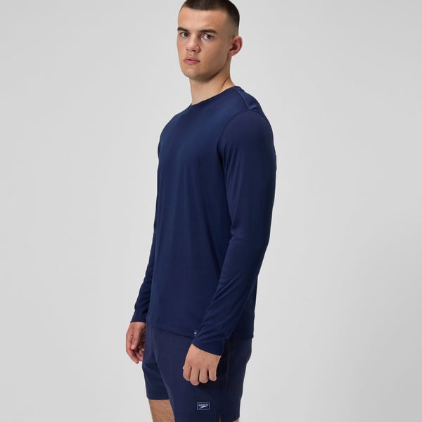 Speedo Men's Graphic Long Sleeve Rashguard Navy