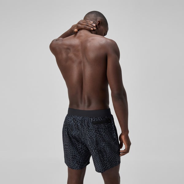 Speedo Men's Lookout Printed 16" Swim Trunks Black