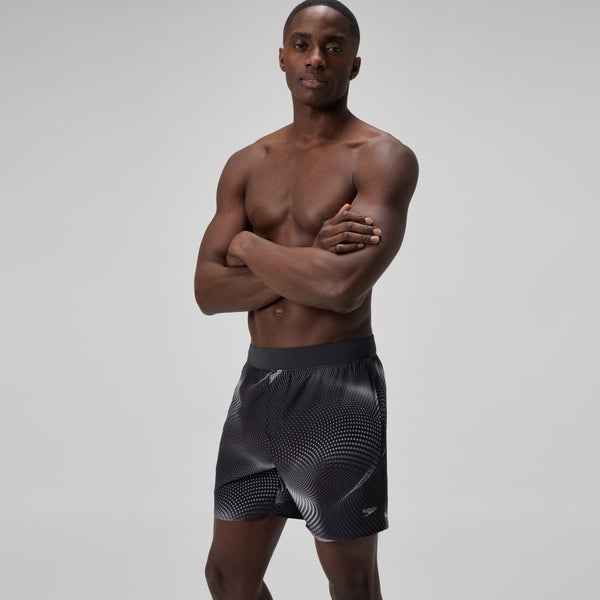 Speedo Men's Lookout Printed 16" Swim Trunks Gray