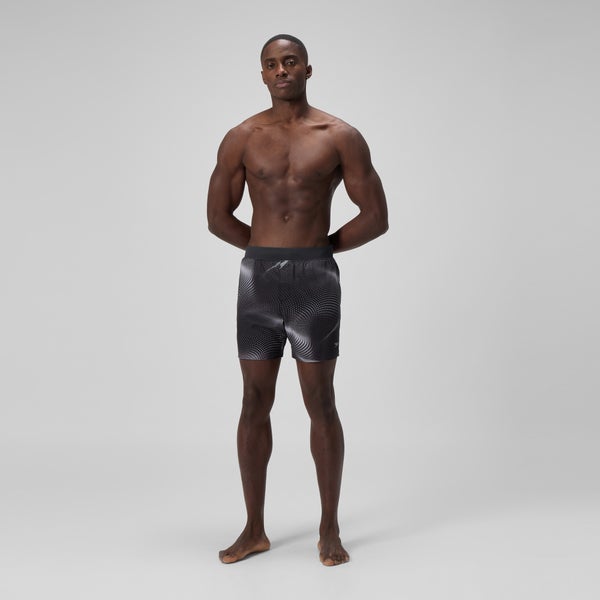 Speedo Men's Lookout Printed 16" Swim Trunks Gray