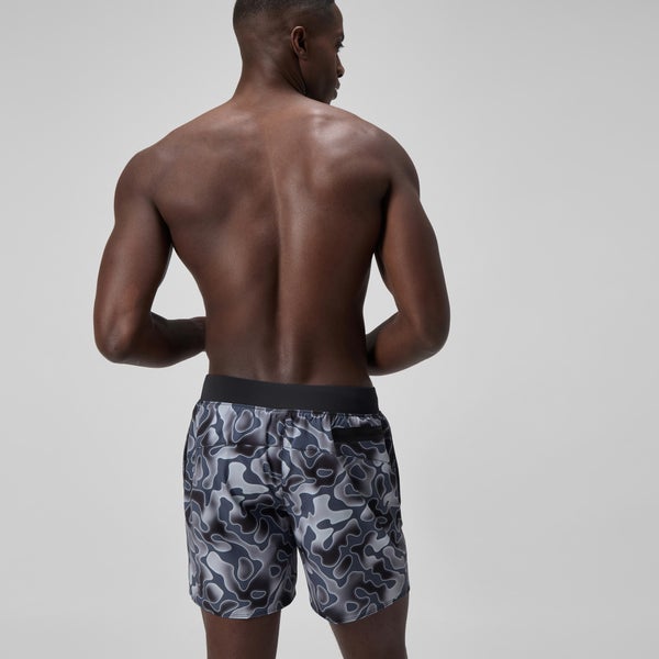 Speedo Men's Lookout Printed 16" Swim Trunks Gray