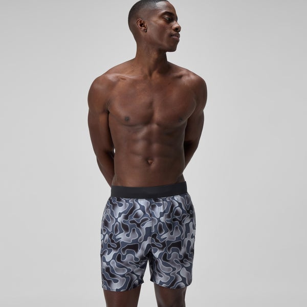 speedo Men's Lookout Printed 16" Swim Trunks Gray