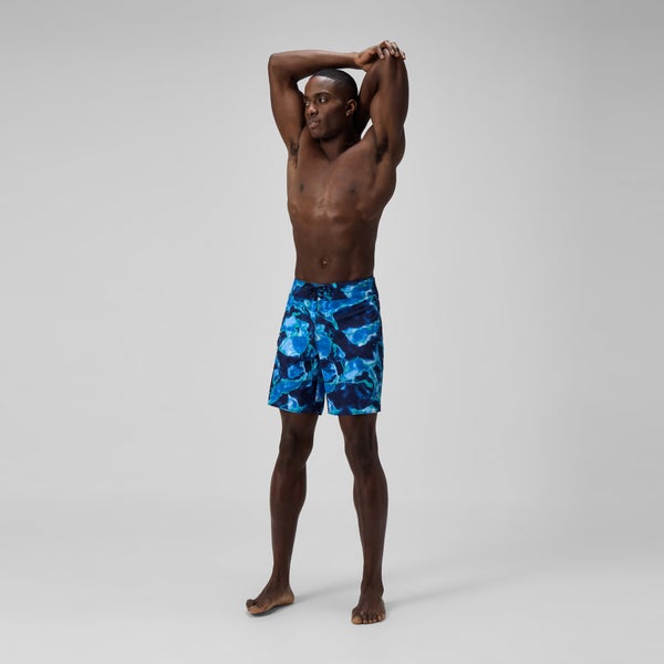 Speedo Men's Lookout Printed 18" Boardshorts Blue