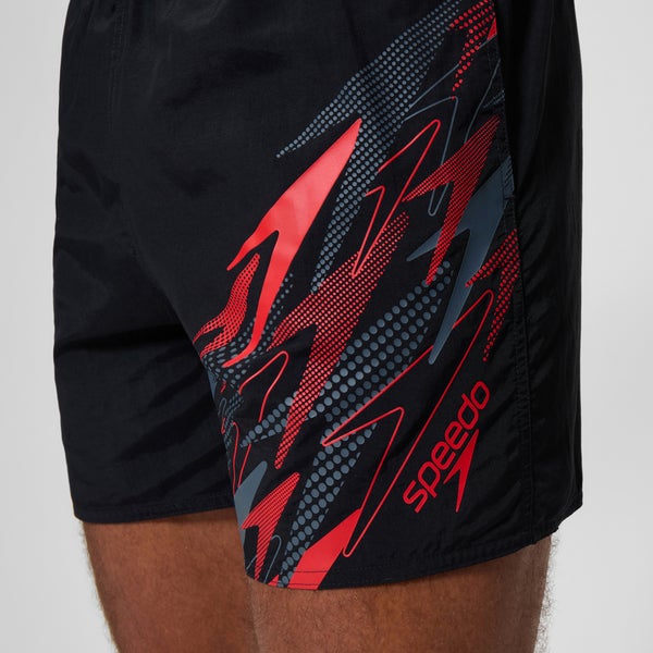 Speedo Men's Medley Logo 16" Swim Shorts Black/Red