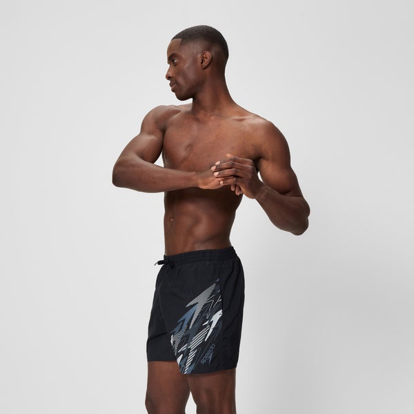 Speedo Men's Medley Logo 16" Swim Shorts Gray/Black