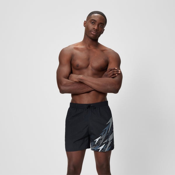 speedo Men's Medley Logo 16" Swim Shorts Gray/Black