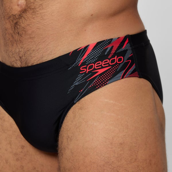 Speedo Men's Medley Logo Brief Black/Red