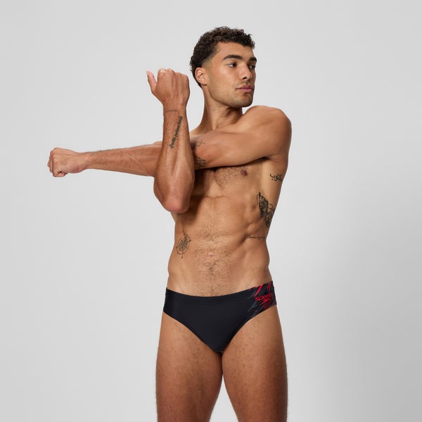 speedo Men's Medley Logo Brief Black/Red
