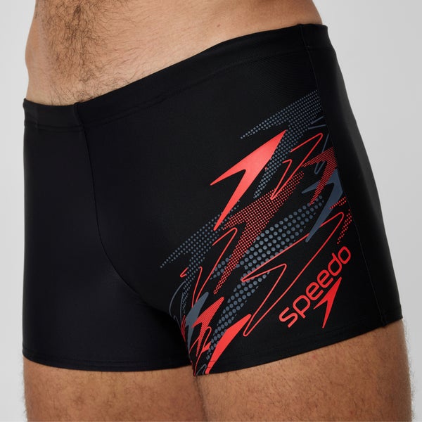 Speedo Men's Medley Logo Square Leg Black/Red