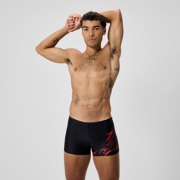 speedo Men's Medley Logo Square Leg Black/Red