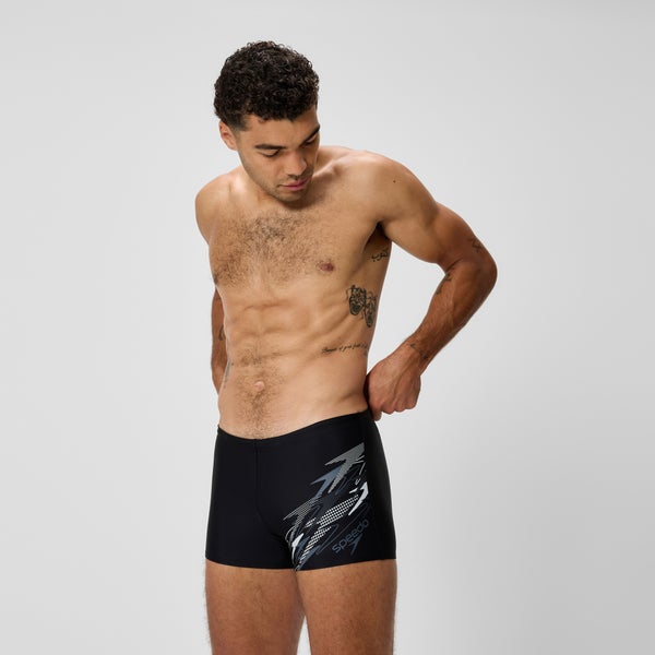 Speedo Men's Medley Logo Square Leg Gray/Black