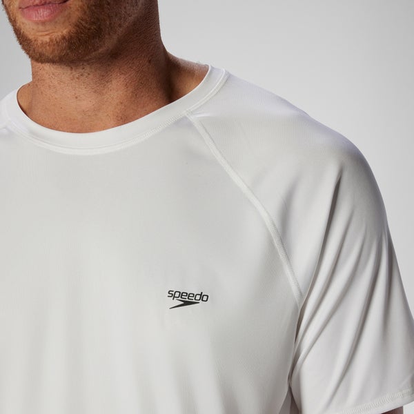 Speedo Men's New Easy Short Sleeve Rashguard White