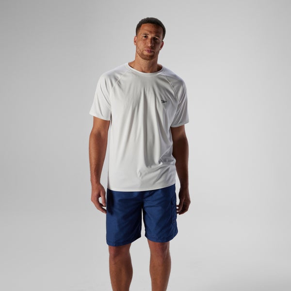 speedo Men's New Easy Short Sleeve Rashguard White