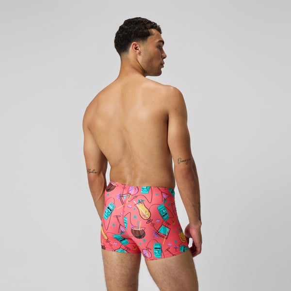 Speedo Men's Print Beachstar Square Leg Pink