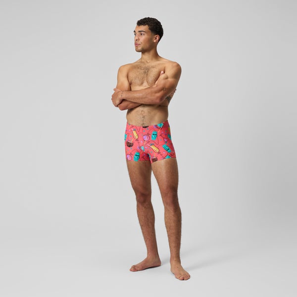 Speedo Men's Print Beachstar Square Leg Pink