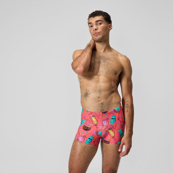 speedo Men's Print Beachstar Square Leg Pink