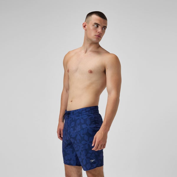 Speedo Men's Print Boardshort 18" Blue/Navy
