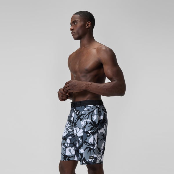 Speedo Men's Print Bondi Boardshort 20" Black/Gray