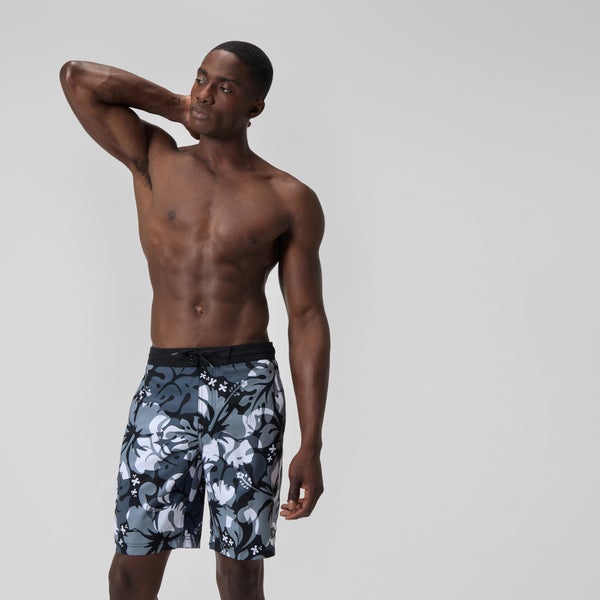 speedo Men's Print Bondi Boardshort 20" Black/Gray