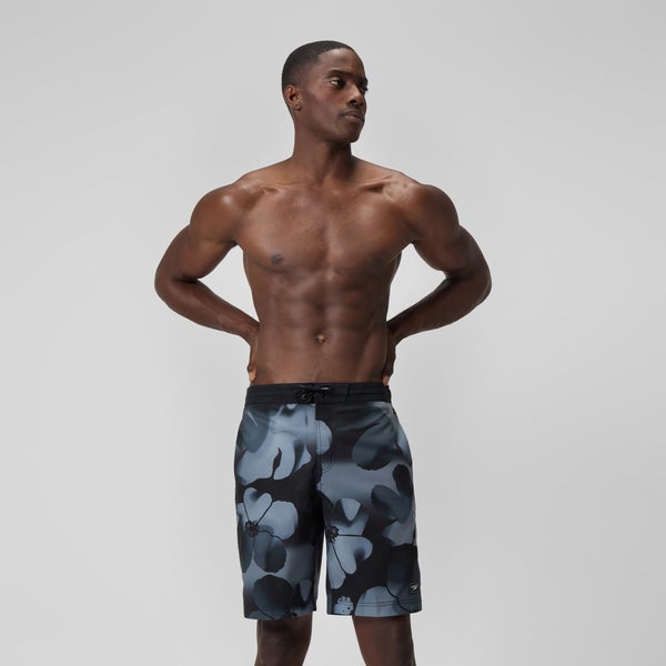 speedo Men's Print Bondi Boardshort 20" Black/Gray