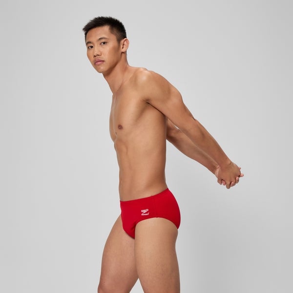 Speedo Men's Solid Brief Red