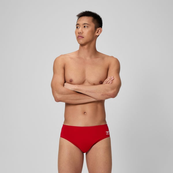 speedo Men's Solid Brief Red