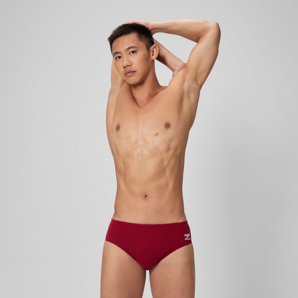 speedo Men's Solid Brief Red