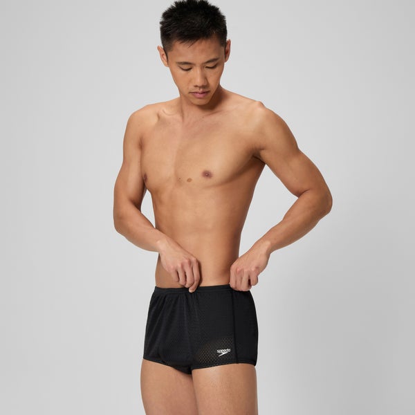 Speedo Men's Solid Poly Mesh Training Suit Black