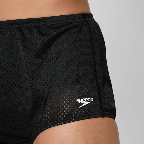 Speedo Men's Solid Poly Mesh Training Suit Black