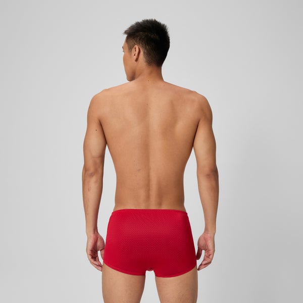 Speedo Men's Solid Poly Mesh Training Suit Red