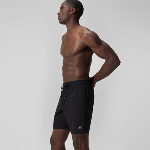 Speedo Men's Solid Volley 18" Swim Trunks Black