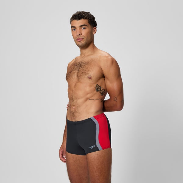 Speedo Men's Splice Square Leg Black/Red