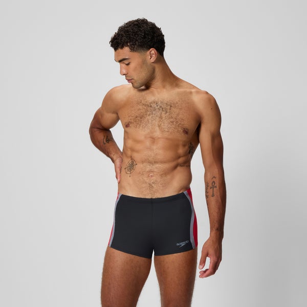 speedo Men's Splice Square Leg Black/Red