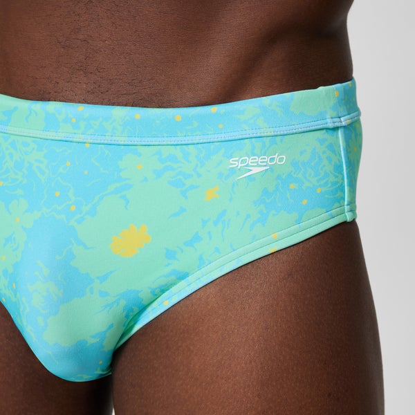 Speedo Men's The Speedo Printed 3" Brief Blue/Mint