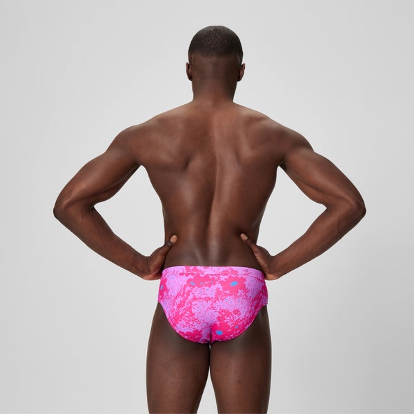 Speedo Men's The Speedo Printed 3" Brief Pink
