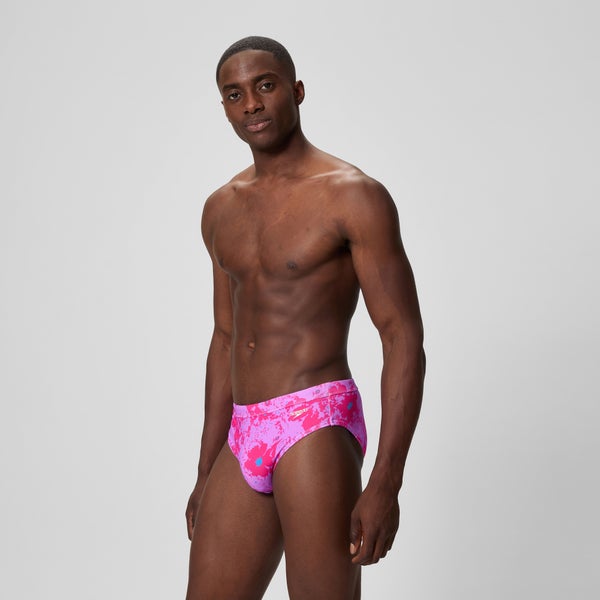 Speedo Men's The Speedo Printed 3" Brief Pink