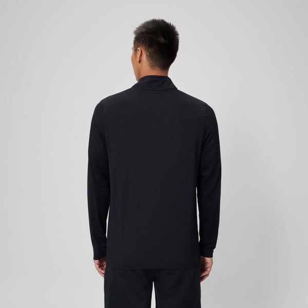 Speedo Unisex Long Sleeve Solid Quarter Zip Black