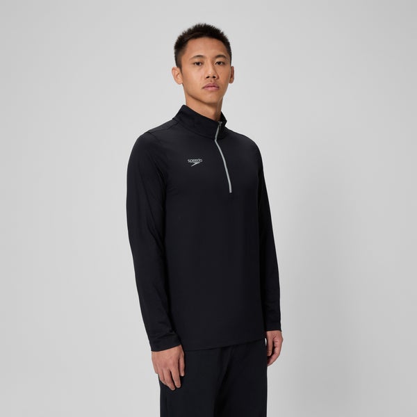 Speedo Unisex Long Sleeve Solid Quarter Zip Black