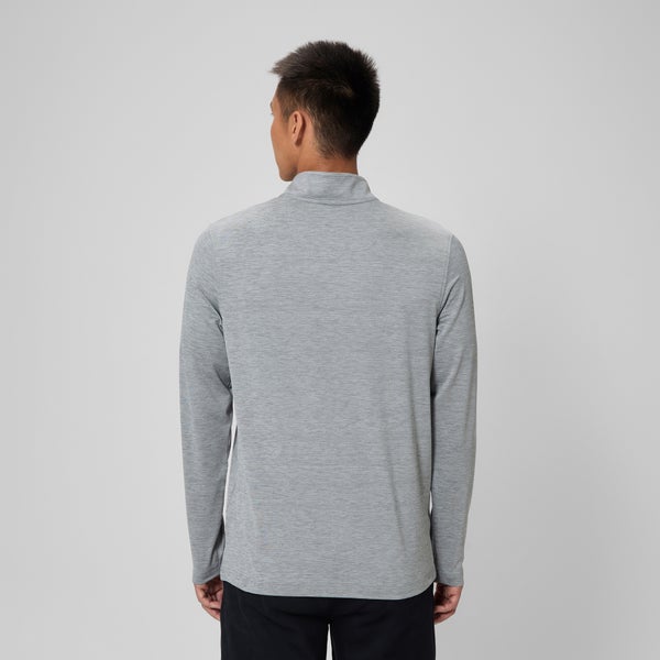 Speedo Unisex Long Sleeve Solid Quarter Zip Gray