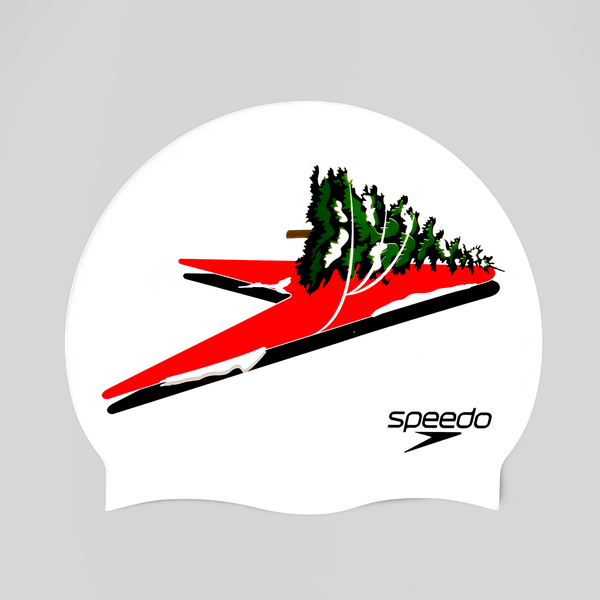 speedo Unisex Printed Silicone Cap Red/Green