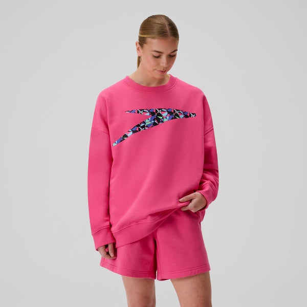 speedo Unisex Team Event Fleece Crew Neck Pink