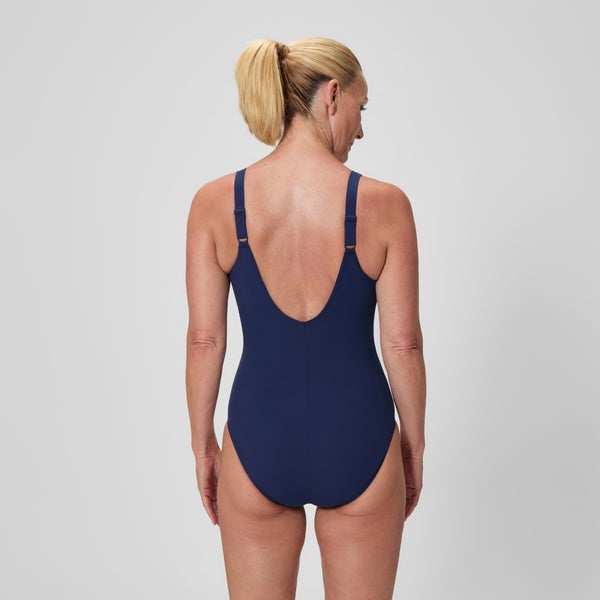 Speedo Women's Aquanite Solid One Piece Navy