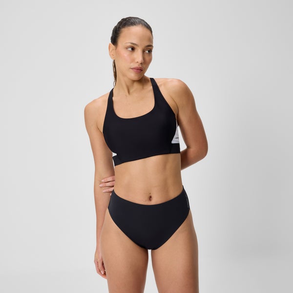 speedo Women's Colorblock Bikini Top Black/White