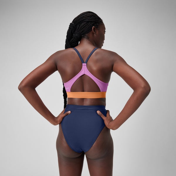 Speedo Women's Colorblock Bikini Top Blue